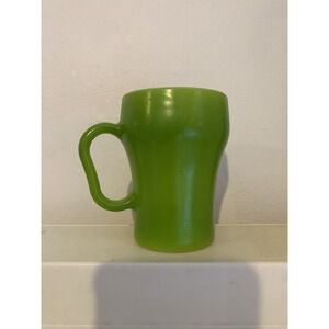 Vintage Anchor Hocking Fire King Green Soda Mug Oven Proof Cup 4" Tall USA